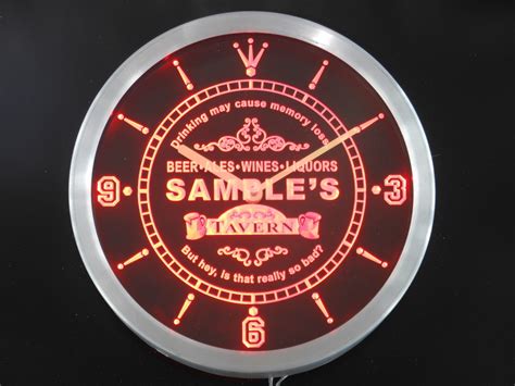 Tavern Beer Ale Personalized Your Name Bar Pub Neon Led Clock Name Personalized Clock Ncpx R