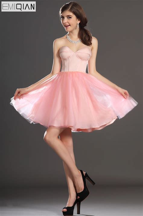 Freeshipping New Fantastic Strapless Sweetheart Short Prom Dress Pink