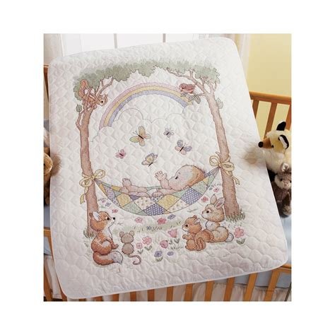 Bucilla Stamped Cross Stitch Crib Cover Kit 34 By 43 Inch 45593 Our