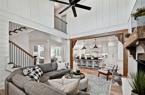 Beautiful Modern Farmhouse Style Grey And White Living