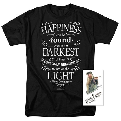 Free shipping on orders over $25 shipped by amazon. AmazonSmile: Harry Potter Dumbledore Happiness Quote T Shirt & Exclusive Stickers: Clothing ...