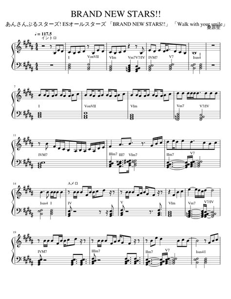 Brand New Stars Sheet Music For Piano Solo Easy