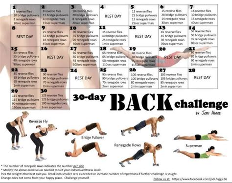 30 day back workout challenge - Google Search | 30 day ...