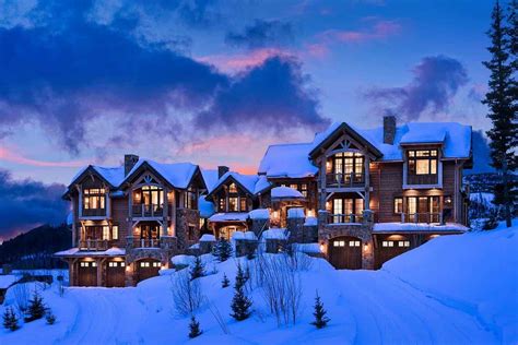 Gorgeous Mountain Rustic Ski Chalet Nestled In Big Sky Country Winter
