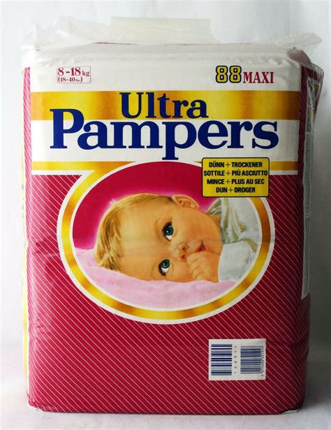 Rare Vintage 80s Ultra Pampers 8 18kg 18 40lbs 88x Maxi Diapers New