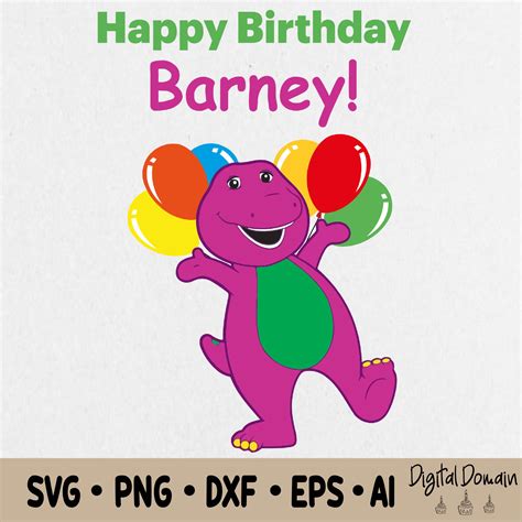 Happy Birthday Barney Svg Barney Digital Designs Barney Sv Inspire