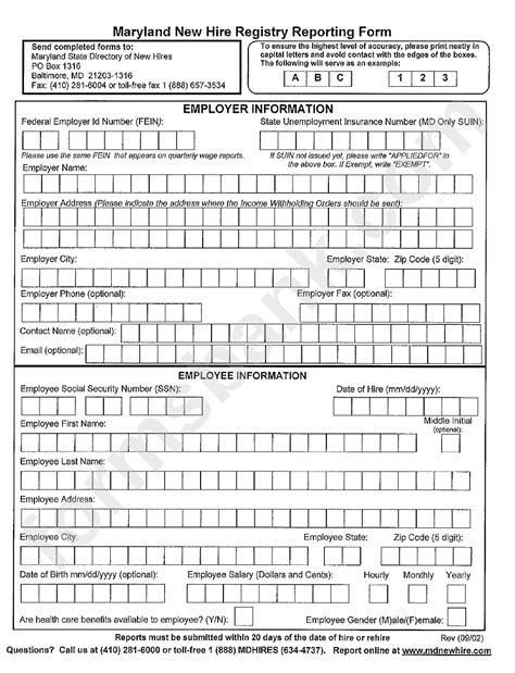 Fillable Michigan New Hire Reporting Form Printable Forms Free Online