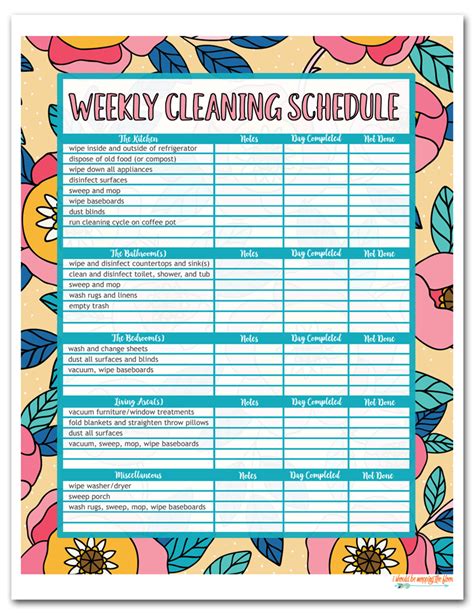 This Free Printable Cleaning Schedule Available In Daily Weekly And