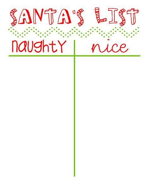 Naughty Or Nice List Printable In 2020 With Images Naughty Or Nice List Naughty Christmas