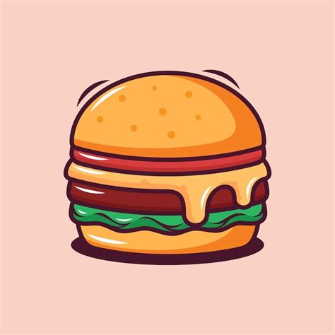 Premium Vector Burger Cartoon Illustration