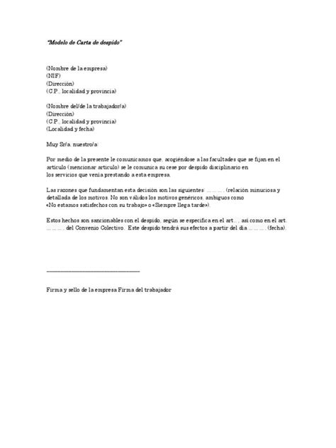 Carta De Aviso Terminacion Contrato Laboral Recipes Web M