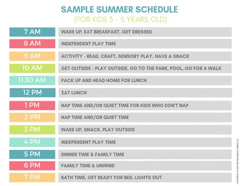 Sample Summer Schedules For Kids And Smoother Days Ahead 2024