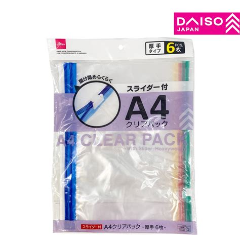 This pack of air dry clay comes with 24 unique colors and a bunch of clay tools to help you create anything you want to. DAISO A4 Clear Pack With Slider | Shopee Malaysia