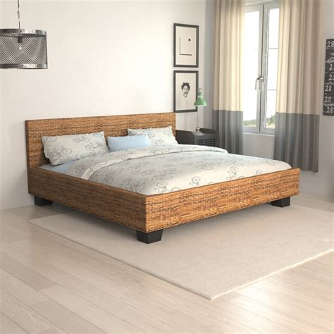 Danish modern 2 x 1 medium cane 3mm #pc09. Bed Frame Handwoven Abaca Rattan 180x200 cm 6FT Super King ...