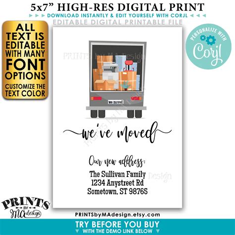 Weve Moved Card Moving Announcement Change Of Address Custom 5x7
