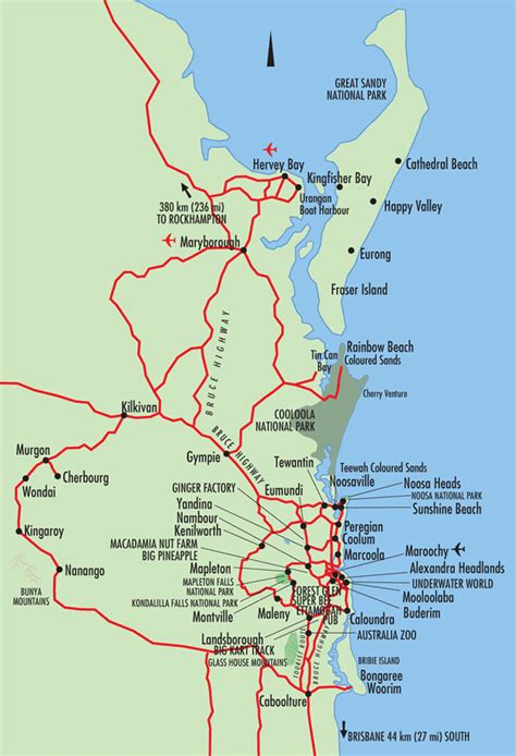 Fraser Coast And Sunshine Coast Map Sunshine Coast Australia