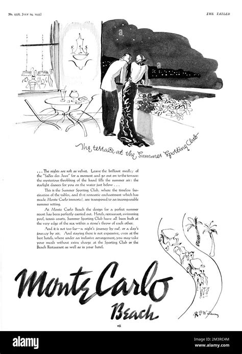 Advertisement For Monte Carlo On The French Riviera Featuring An Illustration And Alluring