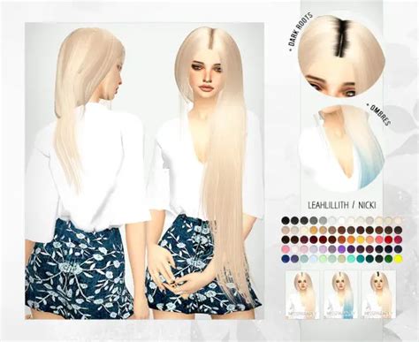 Sims 4 Hairs Miss Paraply Leahlillith`s Nicki Hair Retextured