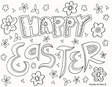 Easter egg painted with dots. Easter Coloring Pages - Doodle Art Alley