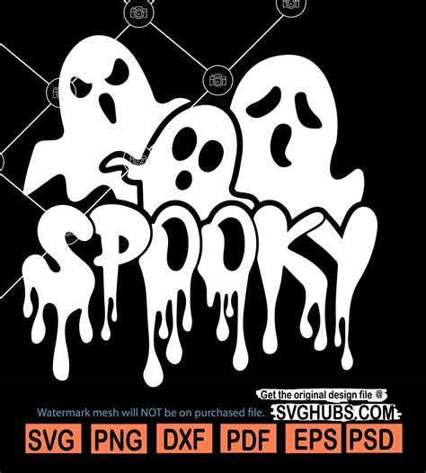 Halloween Ghost Svg Spooky Ghost Svg Ghost Drip Svg Three Ghosts Svg