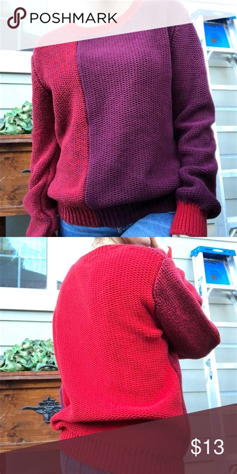 Red Colorblock Sweater 🤡red Colorblock Sweater🤡 Great Condition Love
