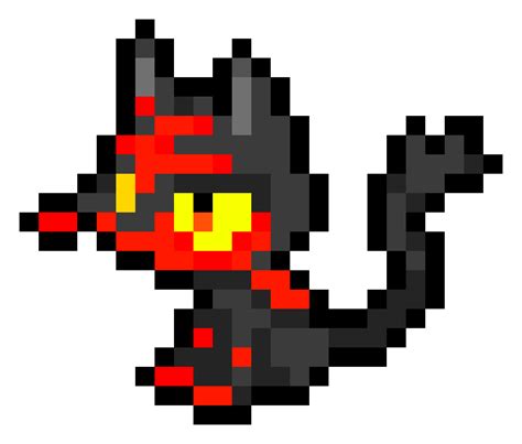 Pixel art pokemon flamiaou litten. Litten | Pixel Art Maker