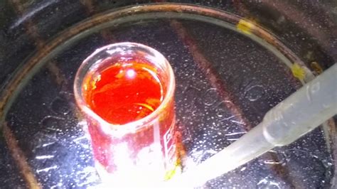 Gold dissolving in Hydrochloric acid and 28% H2O2 at 28°F - YouTube