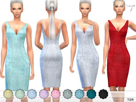 Beaded Silk Dress By Ekinege At Tsr Sims 4 Updates