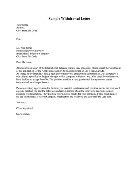 Sample Withdrawal Letter From Attorney