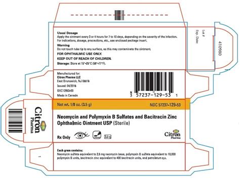 Neomycin, Polymyxin B, Bacitracin Ophthalmic Ointment - FDA prescribing