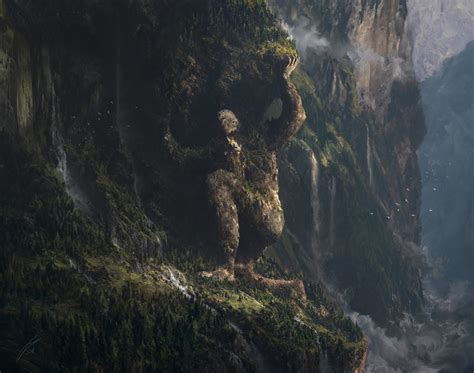 fondos de pantalla obra de arte arte digital naturaleza montañas bosque estatua 1920x1514