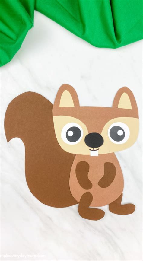 Squirrel Craft For Kids [Free Template] | Squirrel, Preschool craft