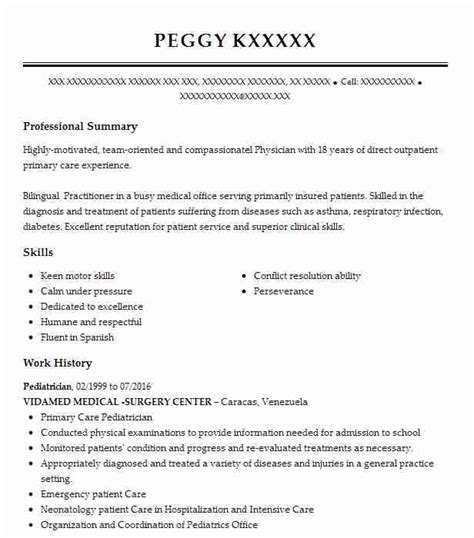 To write a good cv you have to effectively analyze your. Pediatrician Resume Example | Nursing Resumes | LiveCareer