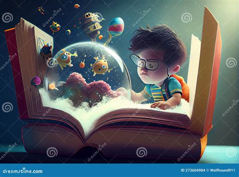 Kid Book Imagination Generate Ai Stock Illustration Illustration Of