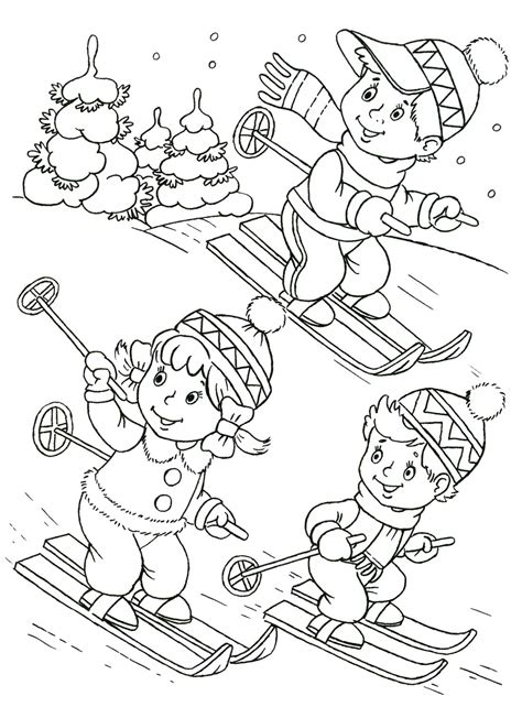 winter fun coloring pages    print