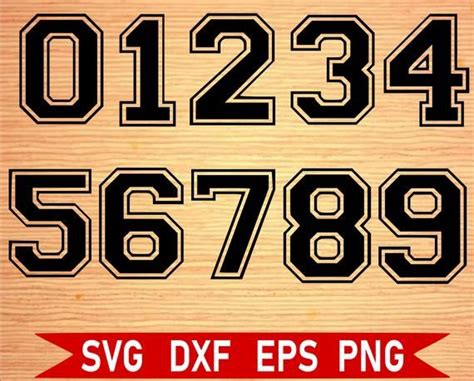 Sports Numbers Svg Bundle Numbers For Jersey Svg Varsity Numbers Svg