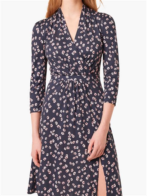 French Connection Eloise Floral Wrap Dress Utility Bluemulti At John