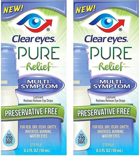 Clear Eyes Pure Relief Multi Symptom Eye Drops 034 Fl Oz