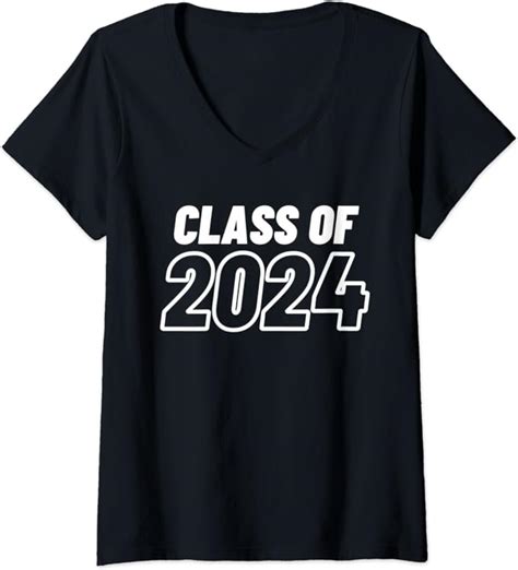 Womens Class Of 2024 High School Graduating Seniors V Neck