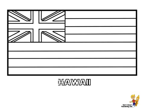Hawaii State Flag Coloring Page  Coloring Home