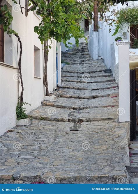 Greece Skiros or Skyros Island Center Chora City Pavements Arcs Central