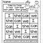 Kindergarten Sight Word Look Worksheet