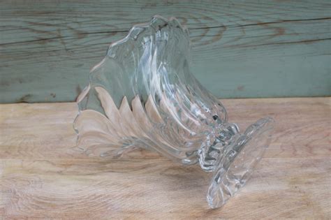 Vintage Fostoria Colony Swirl Flared Shape Flower Vase Heavy Crystal