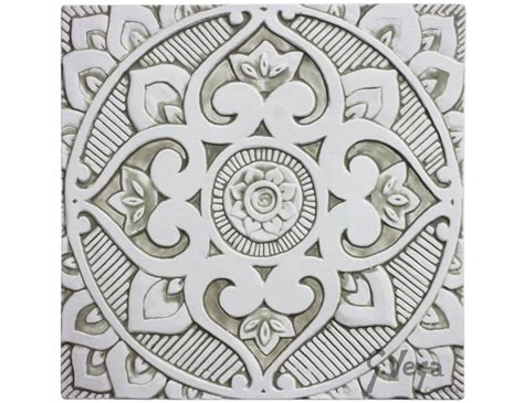Mandala Ceramic Art Wall Tile Decorative Tile Ceramic Etsy