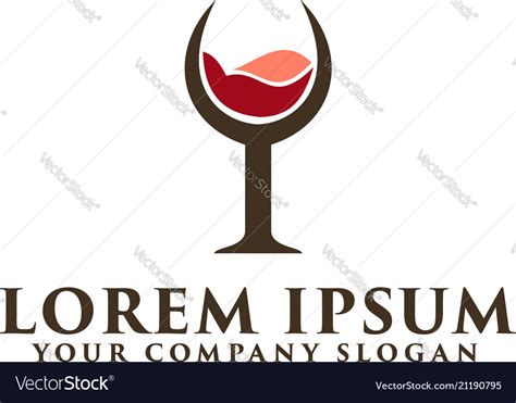 Wine Glass Logo Design Concept Template Royalty Free Vector