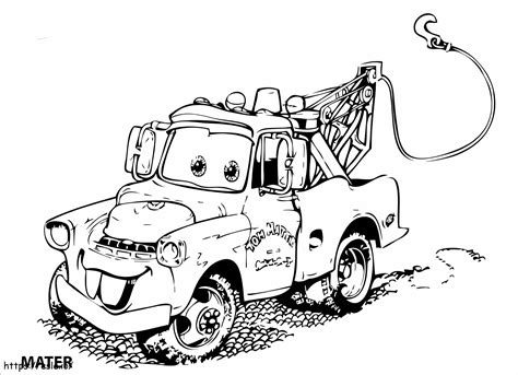 Happy Tow Mater coloring page
