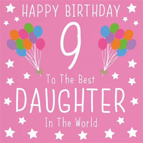 Daughter 9th Birthday Card Happy Birthday 9 To The Best Etsy