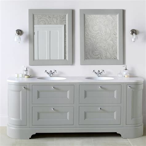 Eclife white bathroom vanity cabinet and sink units modern stand pedestal with square white ceramic vessel sink, chrome bathroom solid brass faucet and pop up drain combo, with mirror (a07b02w). Burbidge Tetbury 2030mm Double Curved Vanity Unit ...