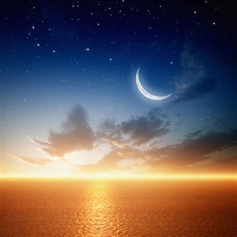 Beautiful Sunset With Moon Mooncircles