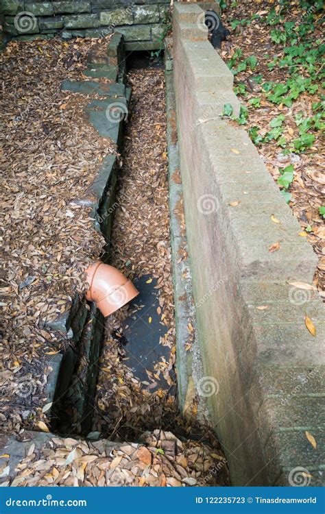 Open Culvert With A Plastic Sewage Pipe Stock Image Image Of Empty